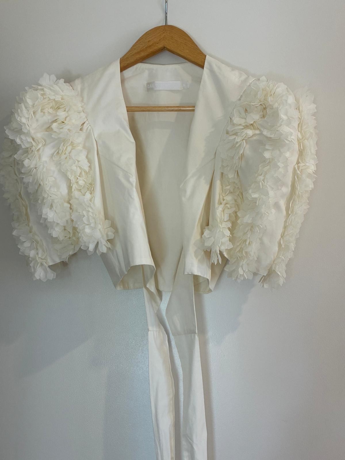 Gail Sorronda White Flower petal Balero top