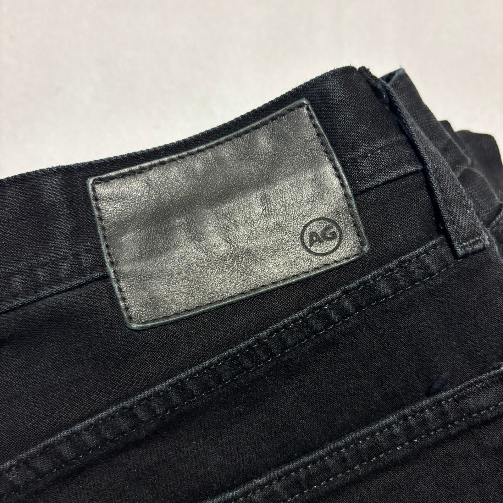 AG Adriano Goldschmied Matchbox Slim Straight Black Jeans Men 31×34 Actual 31×29