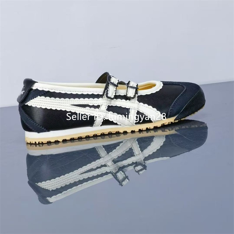 Vintage ONITSUKA TIGER MEXICO66 TGRS BALLET FLATS Black Cream 1182A678-001