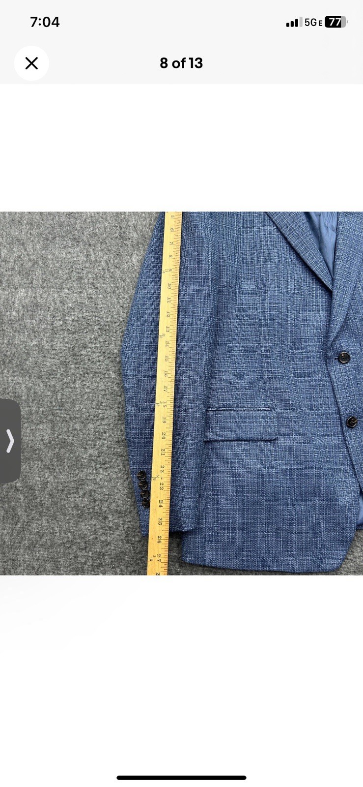 Hickey Freeman Yellow Label Blue Wool Silk Linen Blazer Sport Coat Jacket 46R