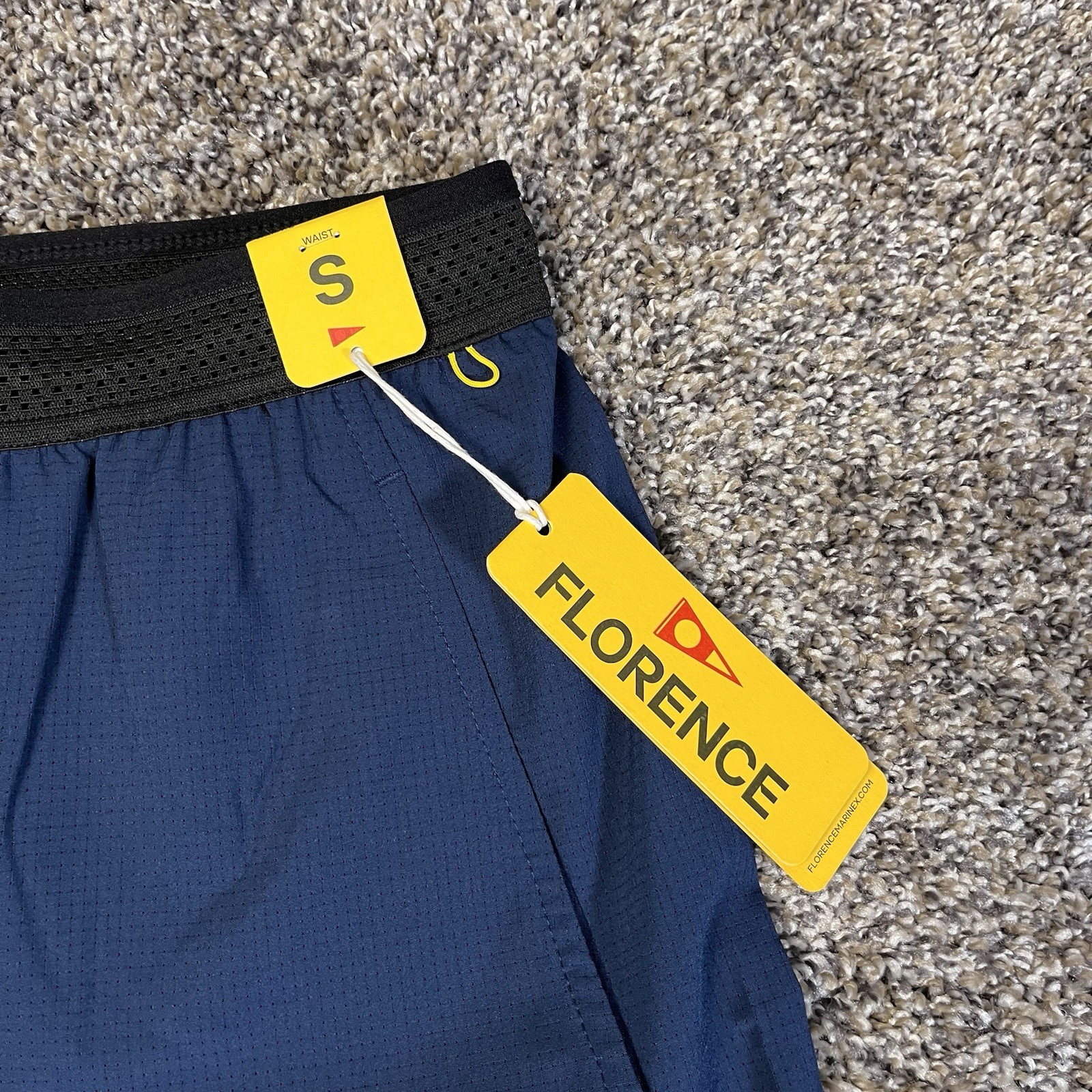 Florence Marine Mens Size S Airtex Athletic Shorts Dark Navy Blue Quick Dry Surf