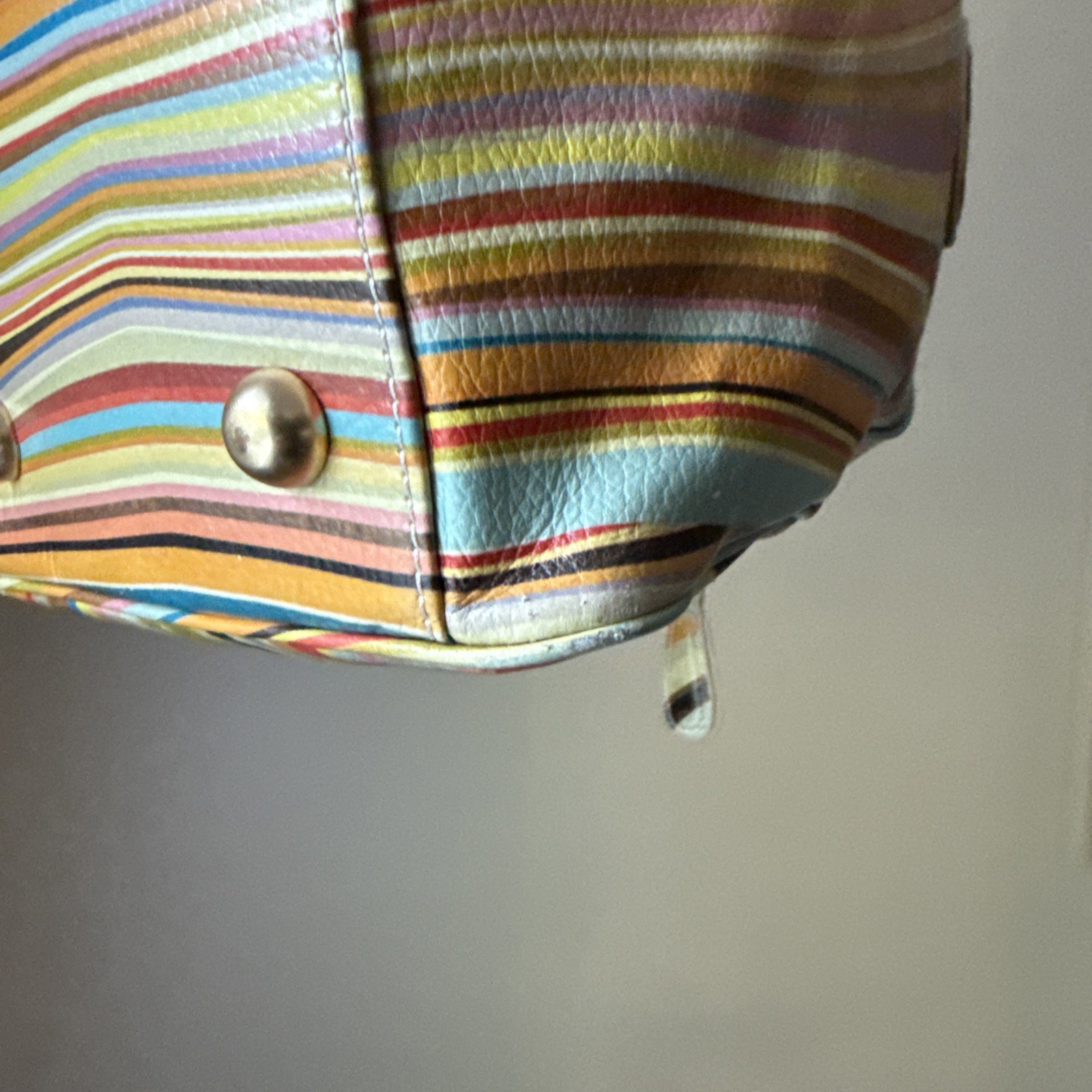 Paul Smith Classic Multicolour Swirl Leather Push Lock Shoulder Bowler Handbag
