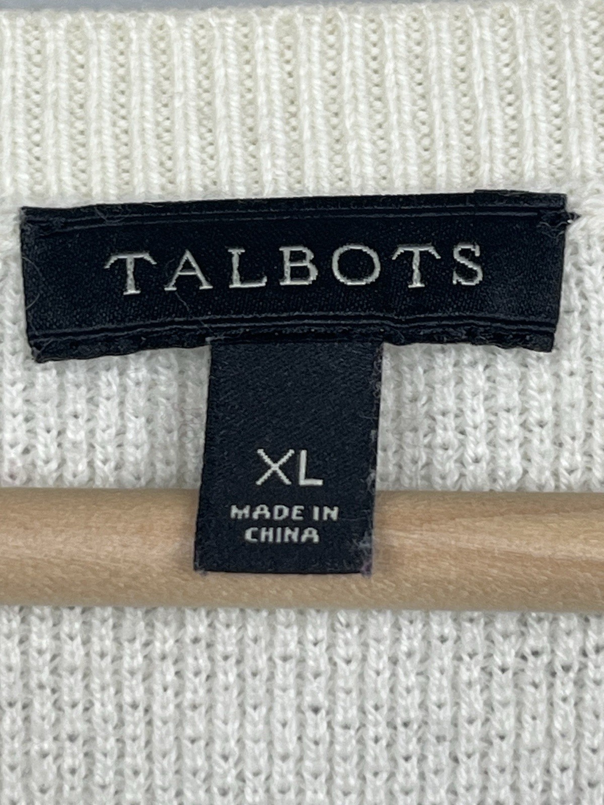 Talbots cotton blend ivory multicolor stripe crewneck sweater, XL.