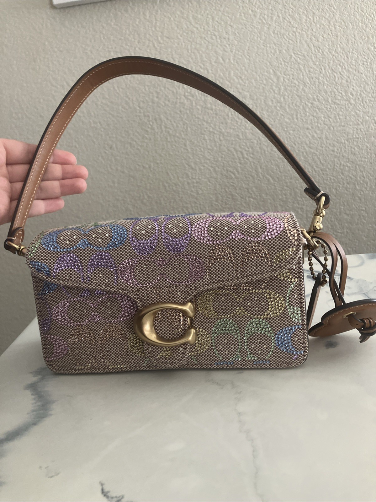 Coach Tabby Rainbow Crystal Signature Purse