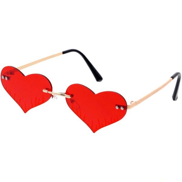 Heart Shaped Sunglasses 2 Colors Metal Frame High Fashion Adult