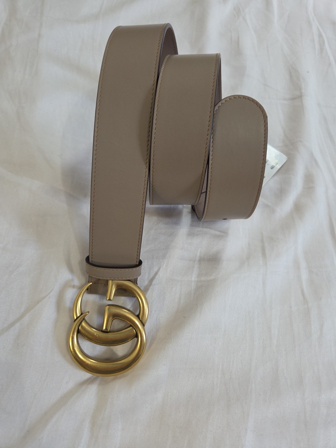 Authentic Gucci Pink Taupe Leather Belt, Women Size 30-32 IT 90CM