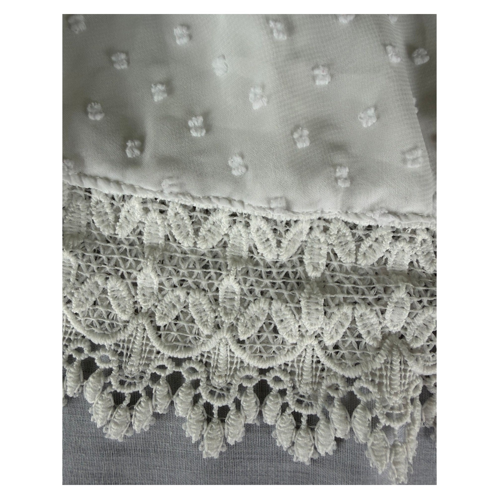 Fariycore Boho Coquette Cottagecore SHEIN White Swiss Dot Lace Mini Dress L