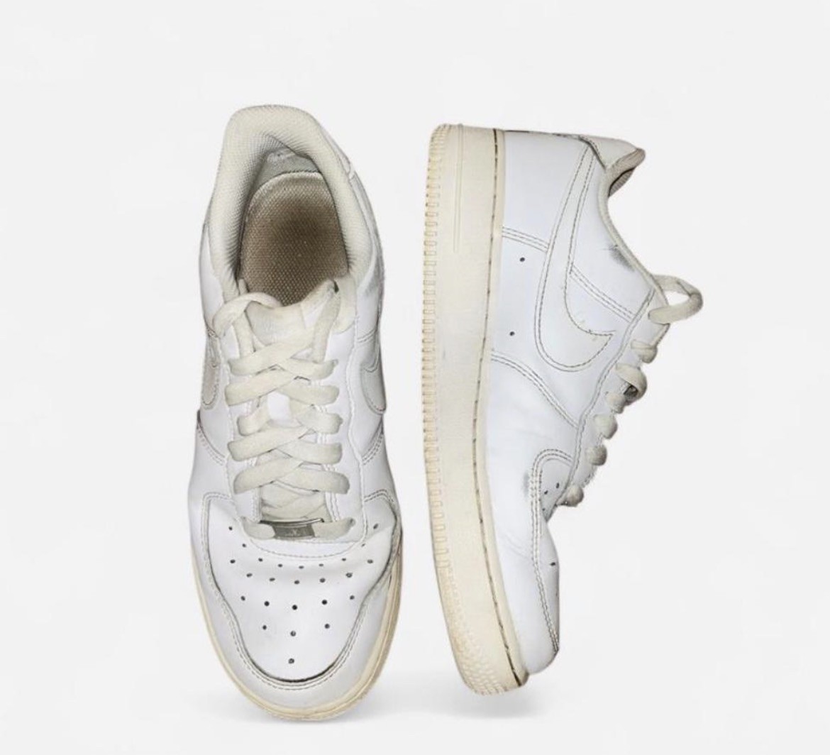 Nike Air Force 1 Low Top White Solid Lace Up Athletic Sneakers size 8