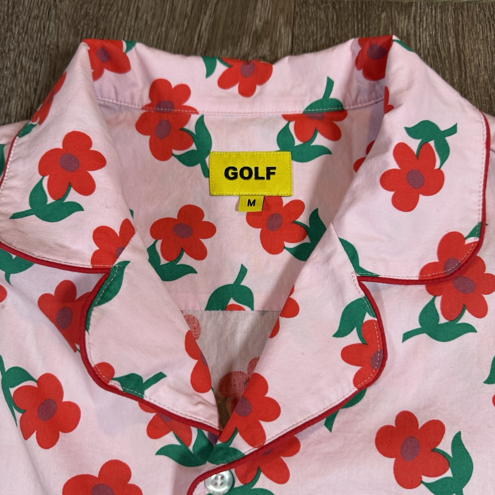GOLF Wang Men’s Floral Print Pink Button-Front Shirt and Pant Set Medium