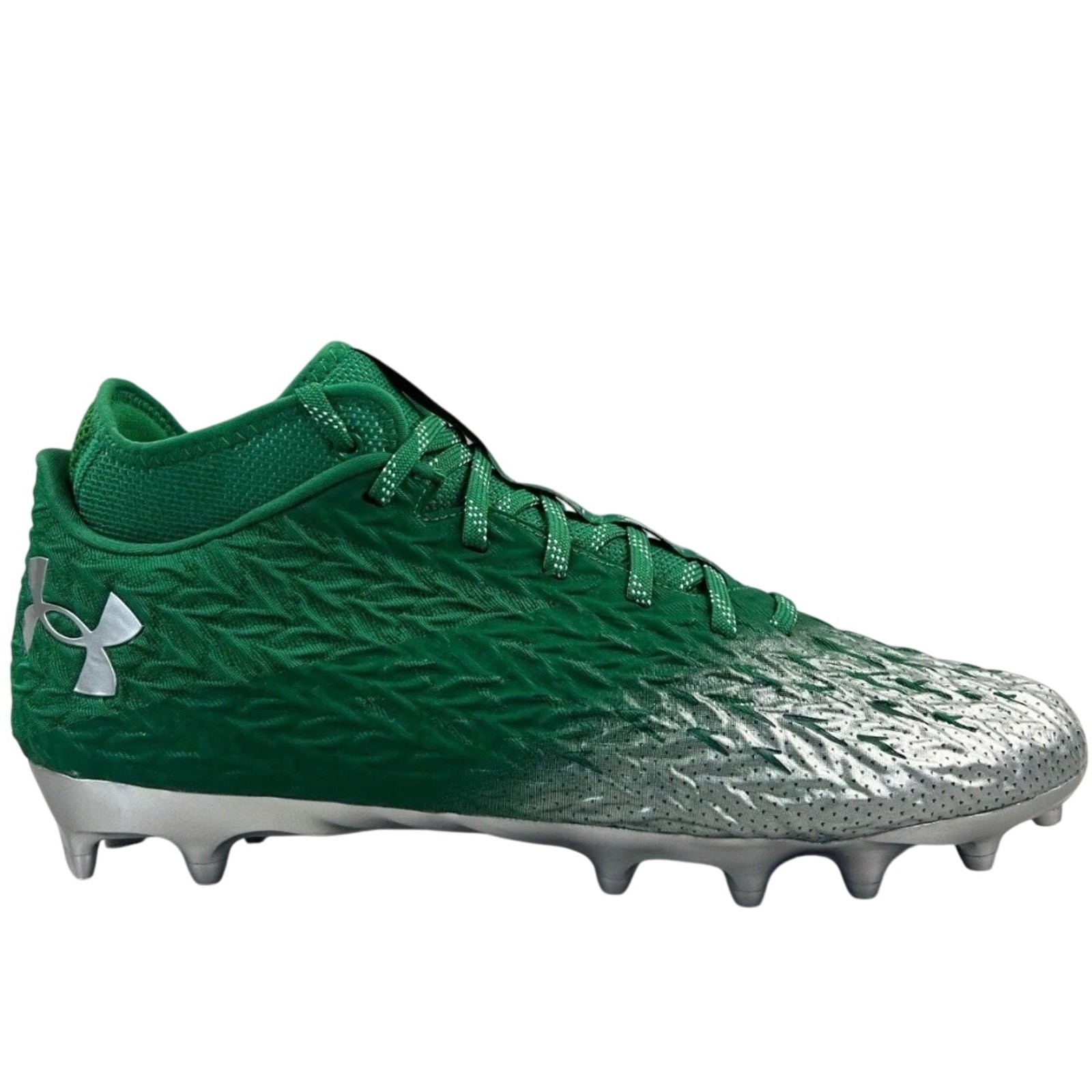 Under Armour UA Spotlight 4 MC Football Cleats Green Silver 3027977-300 Men 8.5