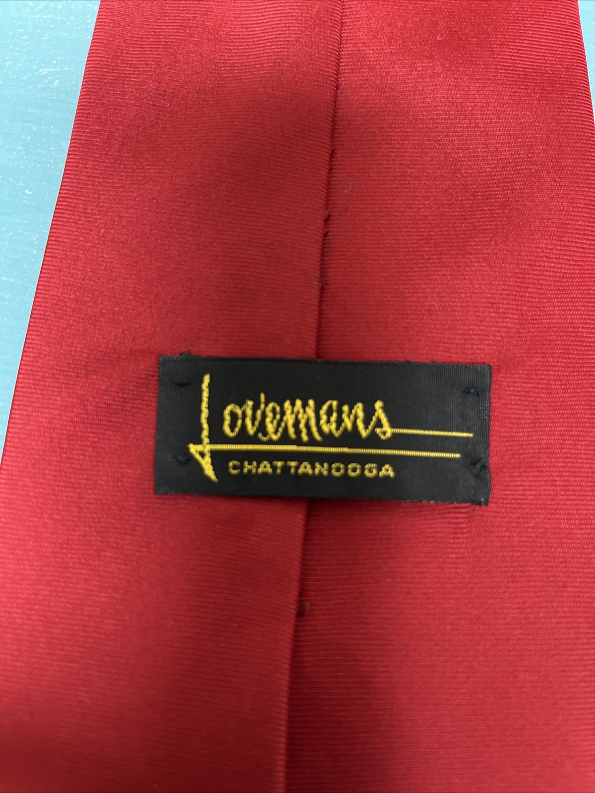Lovemans Red Necktie 100% Qiana Nylon Fabric Hand Made in USA Classic 57-60” Tie