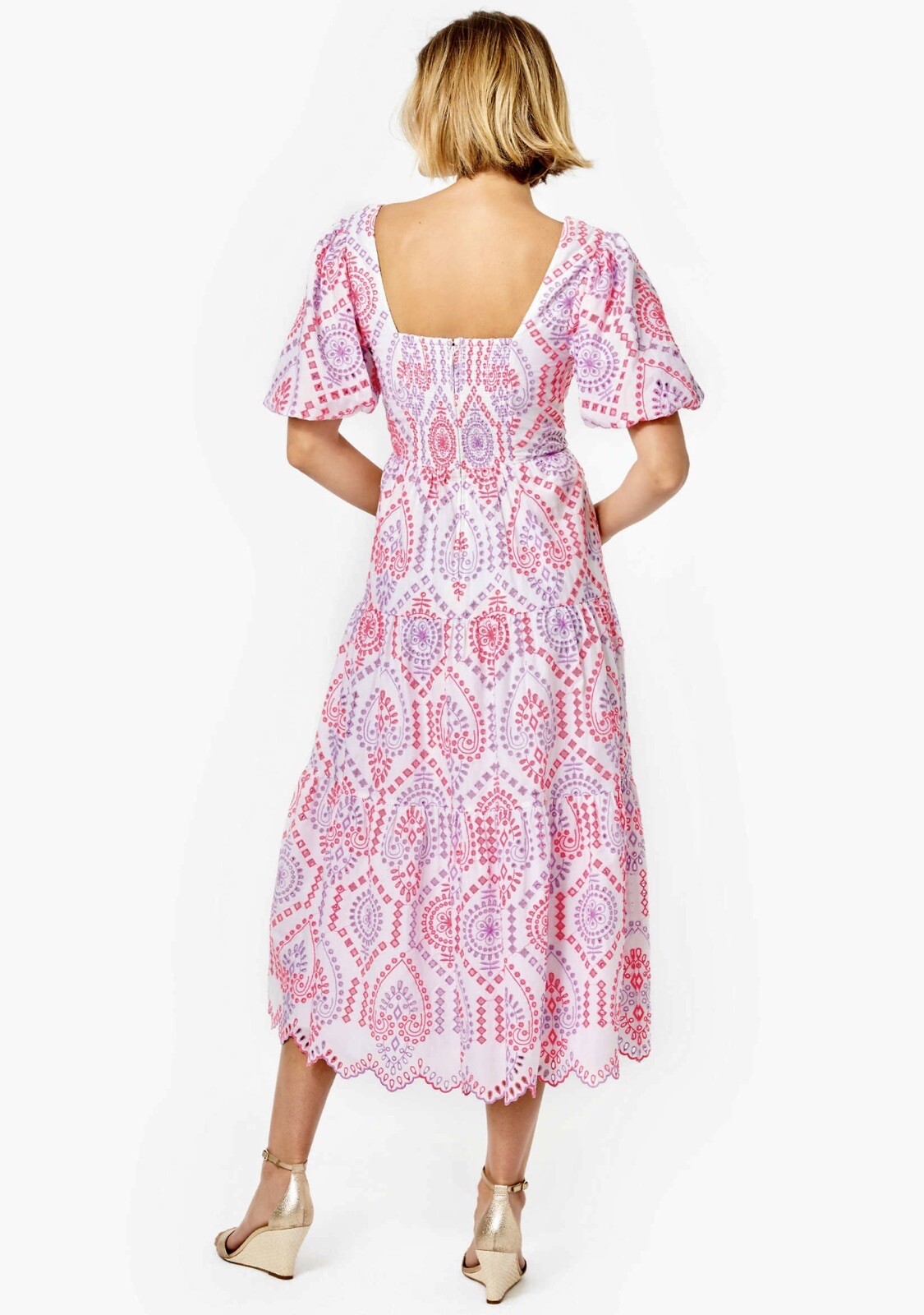 Lilly Pulitzer NWT Katalina Midi Eyelet Dress Sunset Dreamer Eyelet $348 Size 14