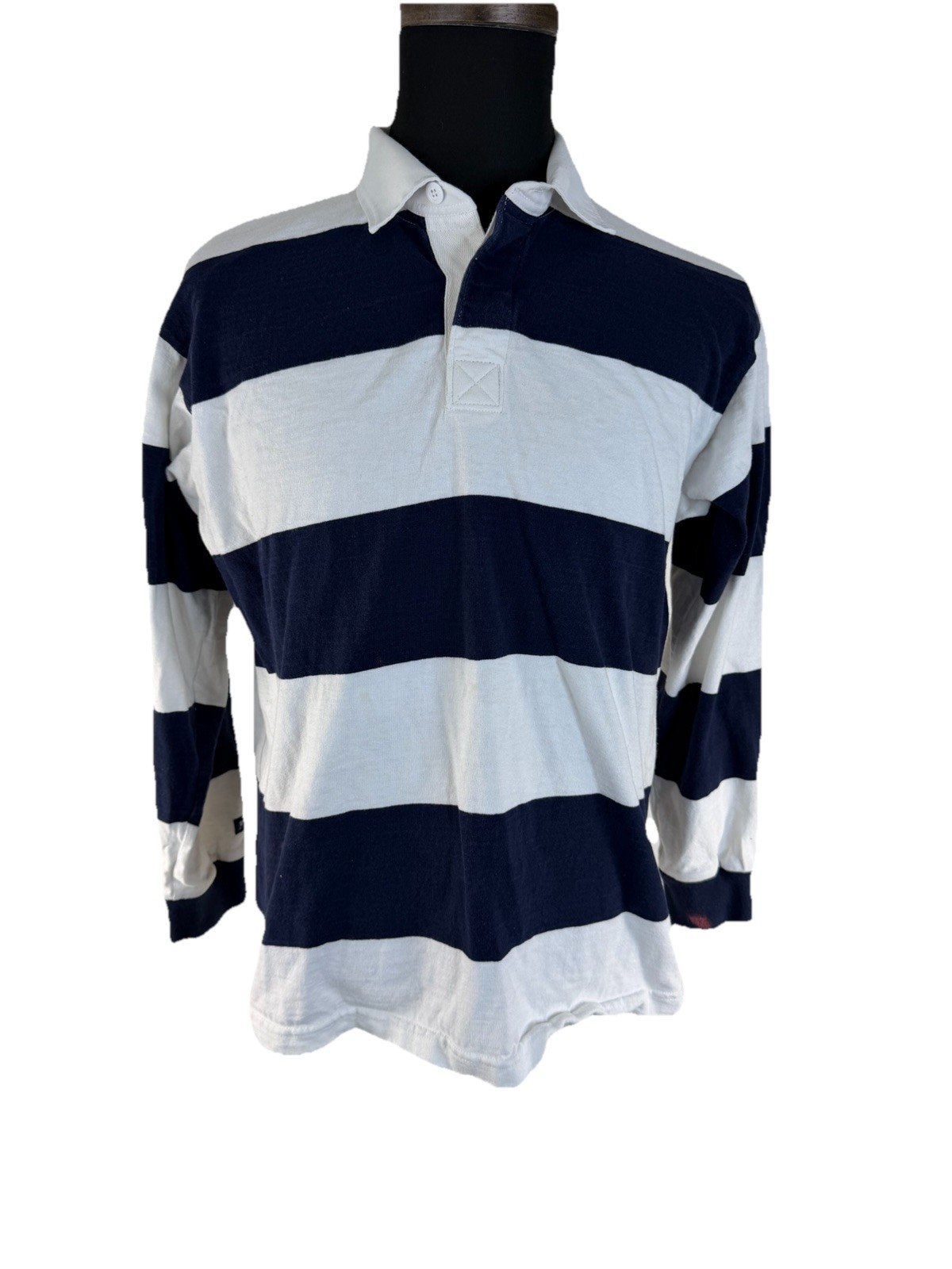 Barbarian Casual Lightweight Fabric Striped Rugby Shirt Mens Large Striped
