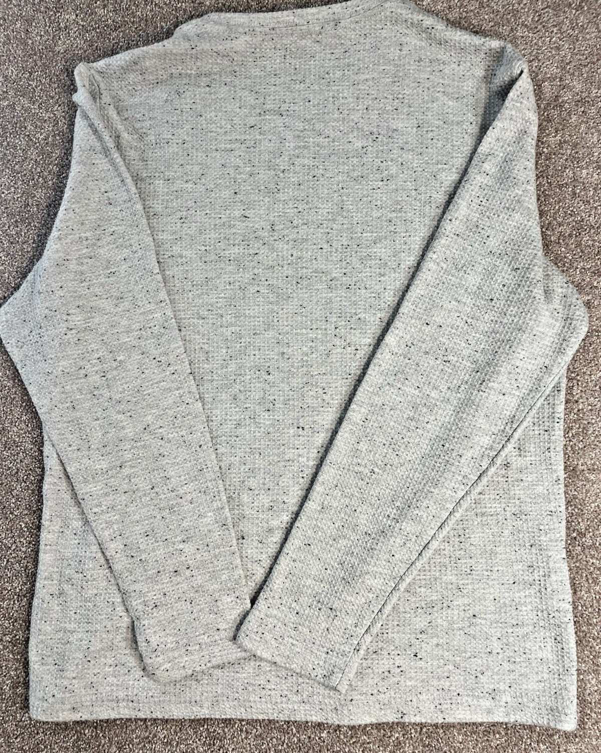 English Laundry Men’s Medium Gray Thermal Waffle Knit Textured Long Sleeve Shirt