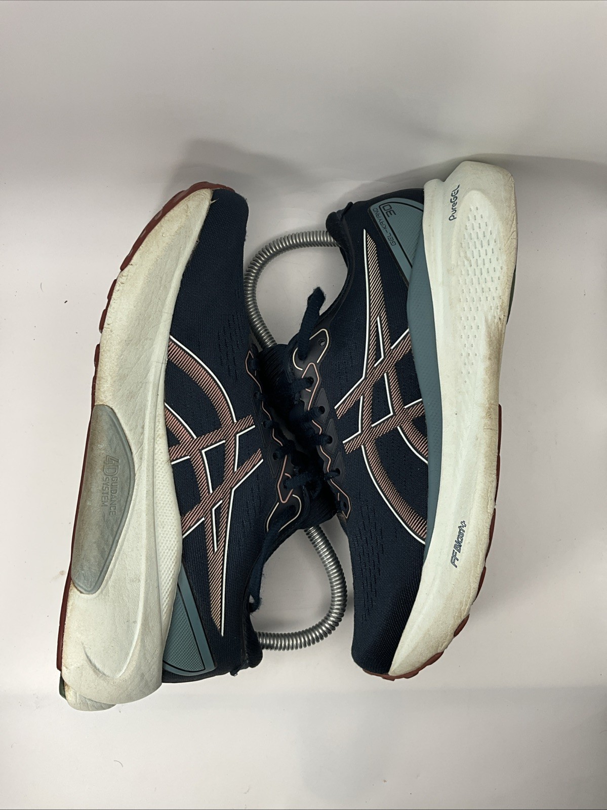 ASICS Gel-Kayano 30 Womens Sz 7 Running Shoes Navy Rose Gold 1012B357