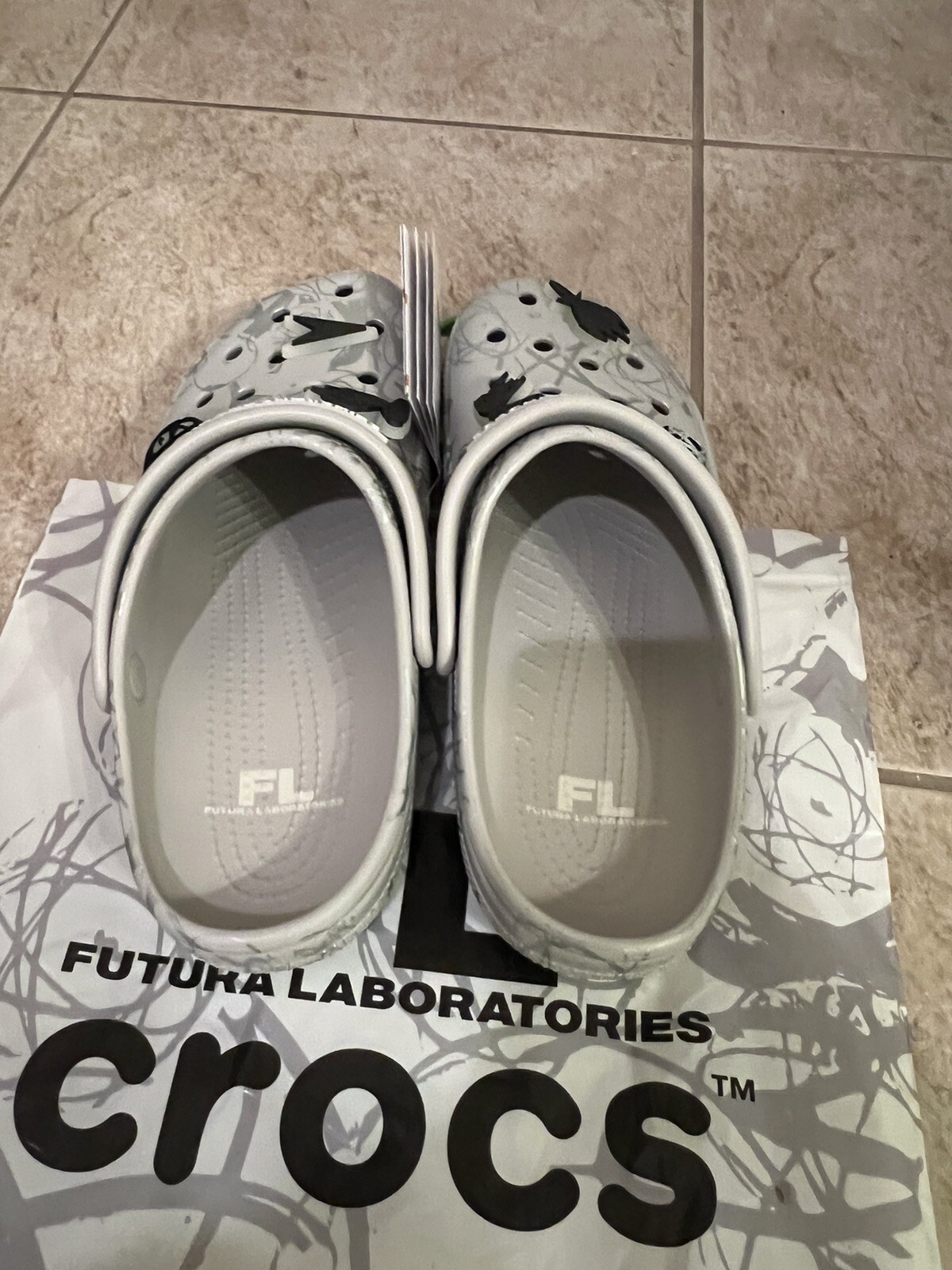 Futura Laboratories x Crocs Classic Clog – Pearl White Size 11 Limited In Hand