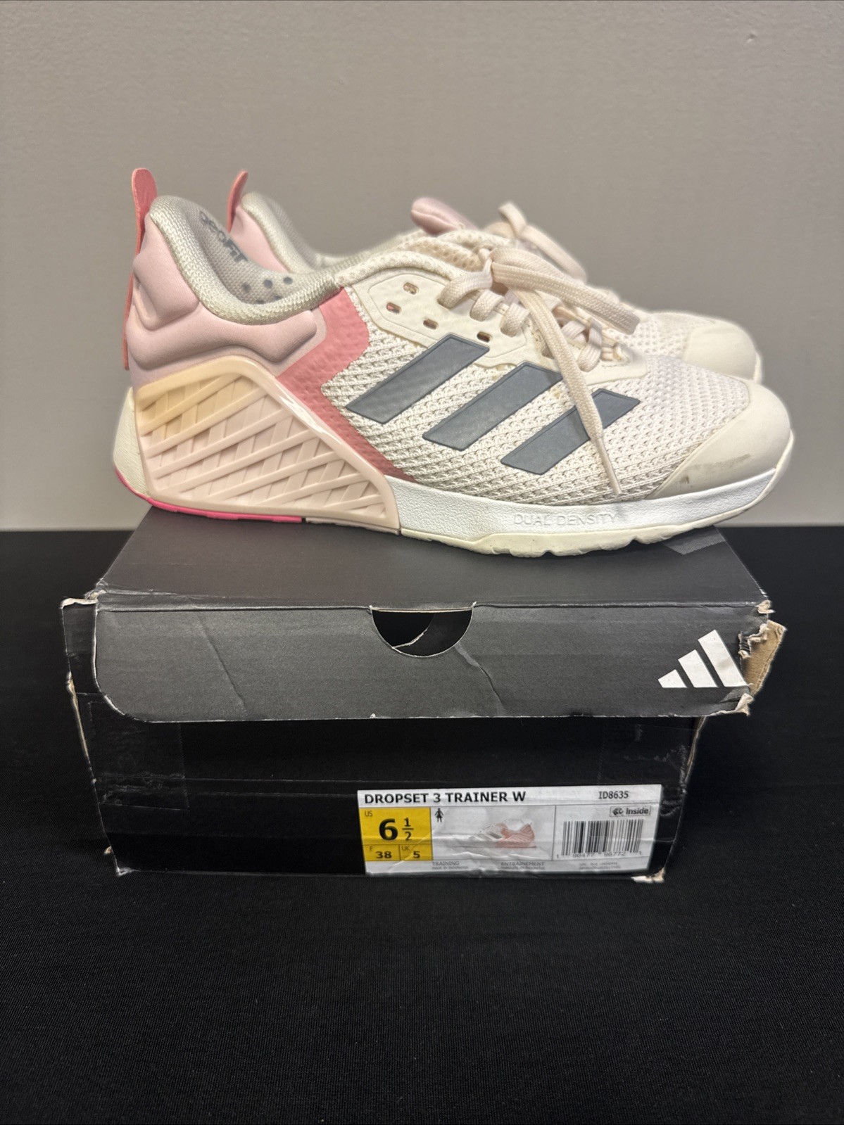 Adidas Dropset 3 Training Gym Workout Shoes Chalk Pink Womens Sz 6.5