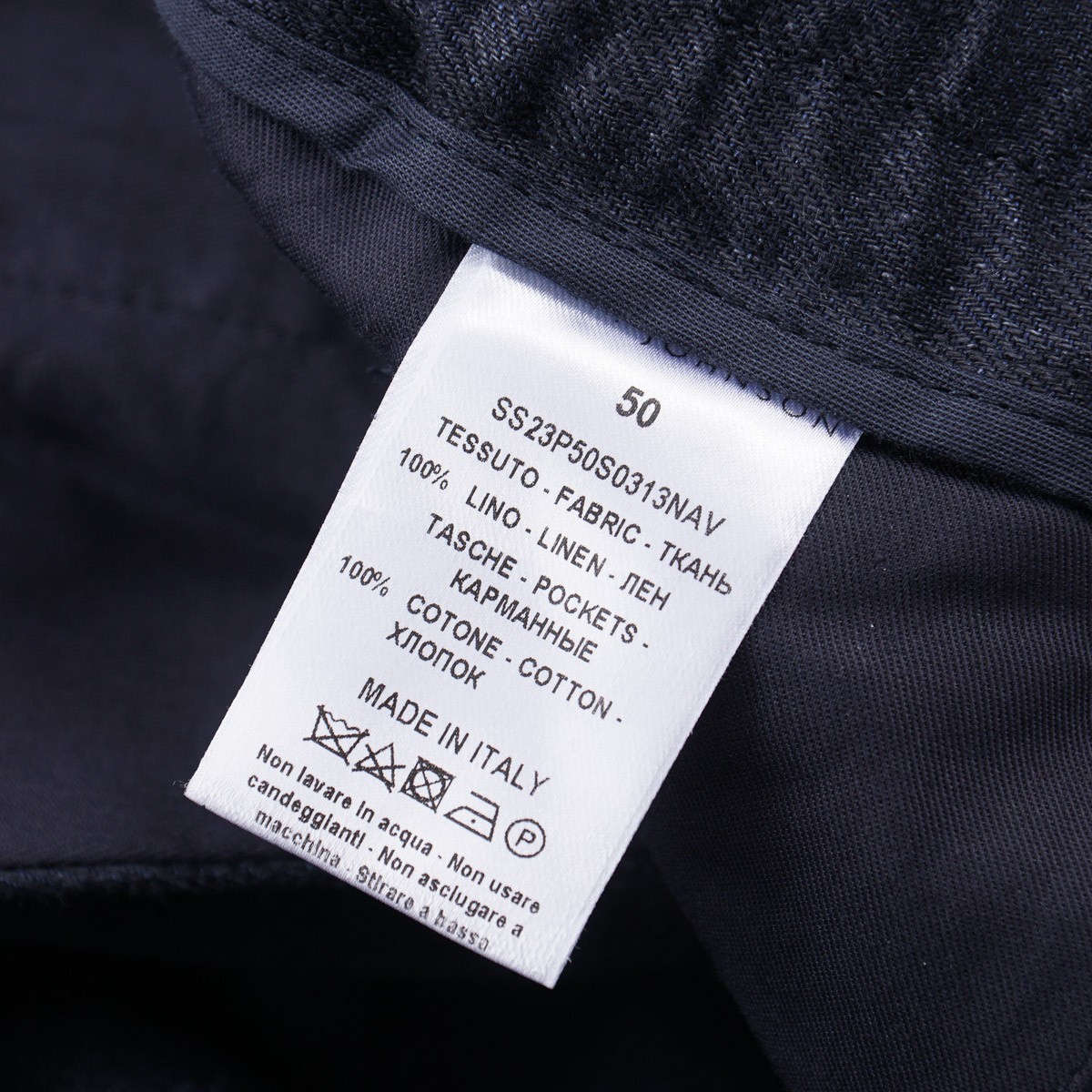 Brett Johnson Navy Solbiati Linen Drawstring Jogger Pants M 33-35 (Eu 50) NWT