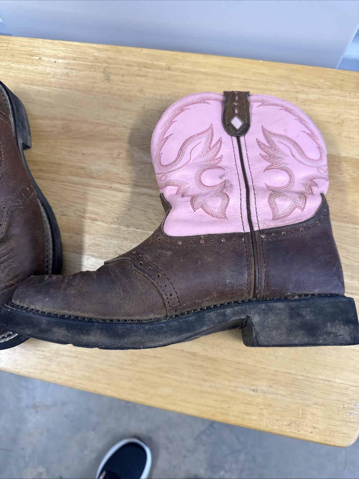 Justin Gypsy Boots Women’s Size 9 1/2 B Leather Western Ankle Pink L9901