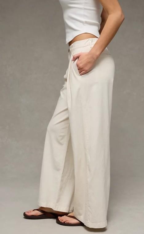 NWT American Eagle AE Low-Rise Linen-Blend Trouser