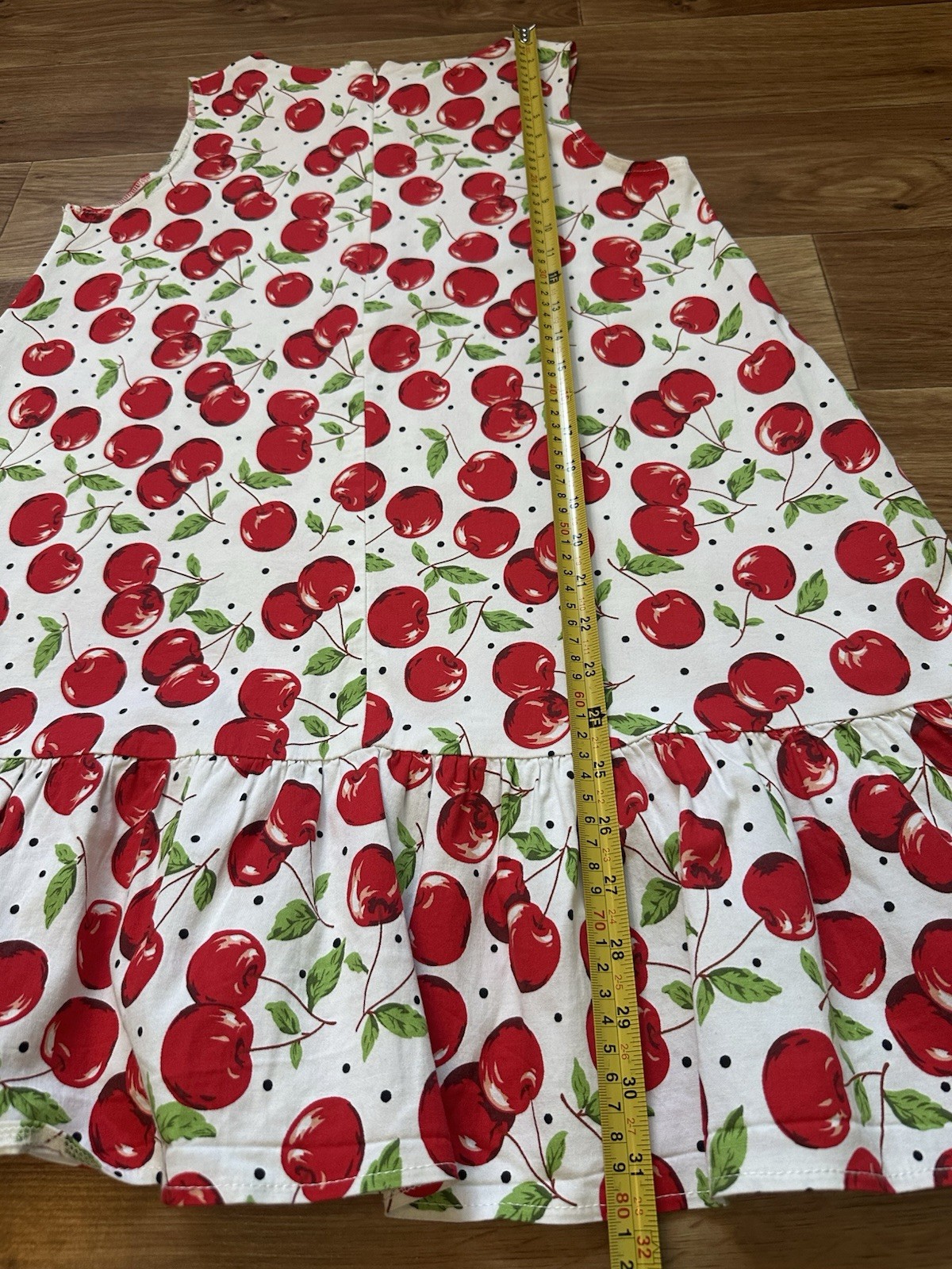 Dolce & Gabbana Vintage Cherry Print Dress Polka Dot Cotton A-Line Mini IT 42 S