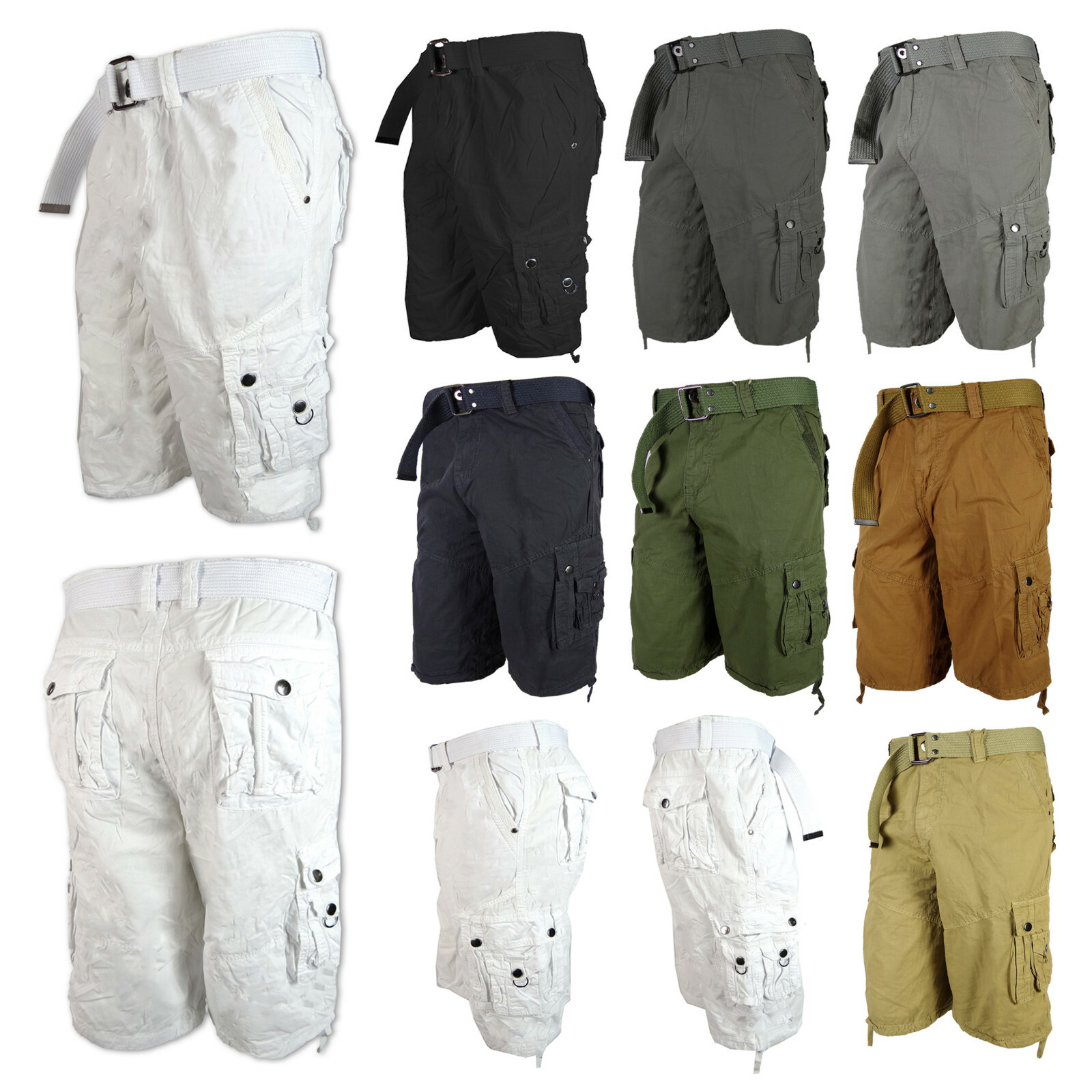 Cargo Shorts Mens Fashion Belt Designer Lava Wash Colors Sizes 32 34 36 38 40 42