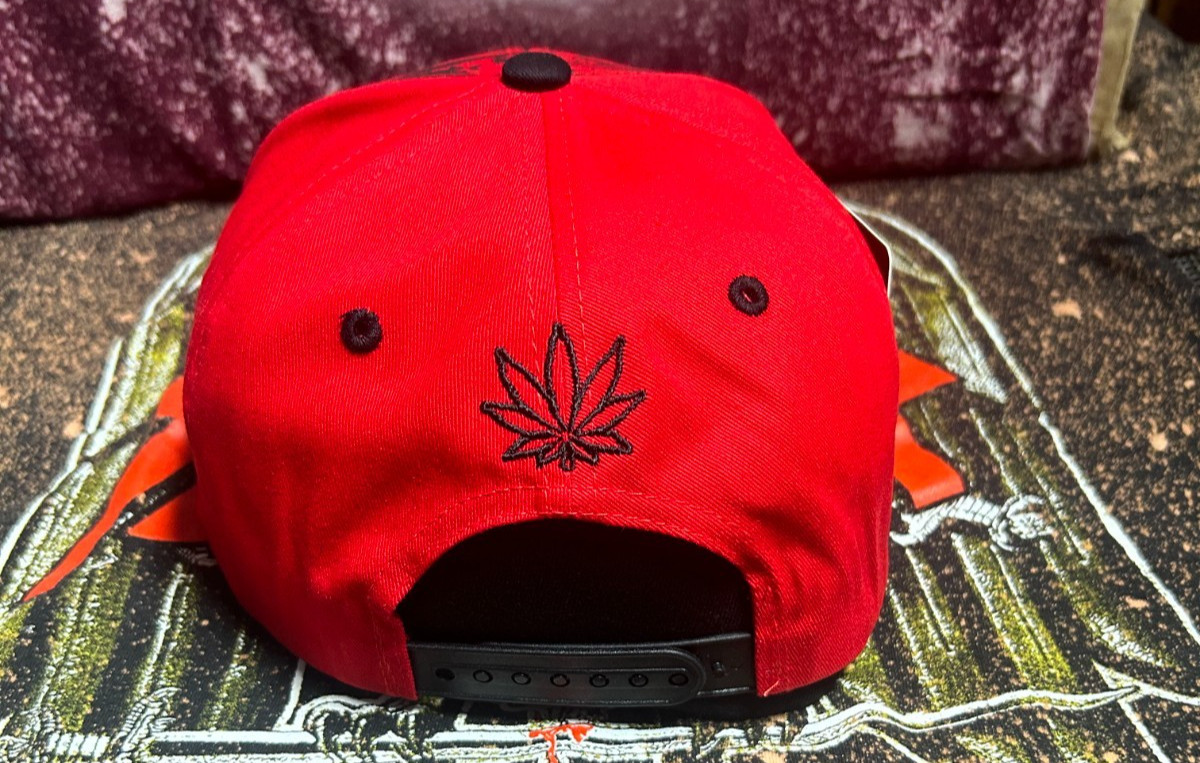 Misfits Red Top Level Snapback Hat (Embroidery & screen printing)