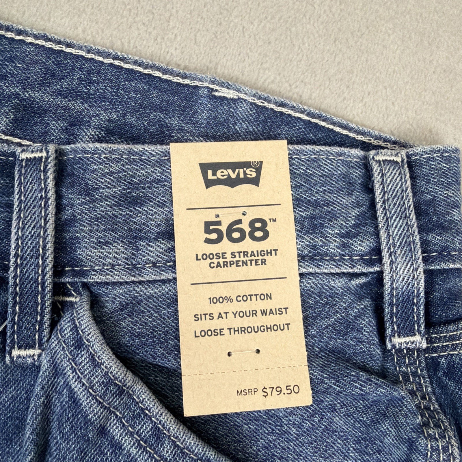 Levi’s 568 Workwear Jeans Men’s Size 33×30 Blue Demin Loose Straight Carpenter