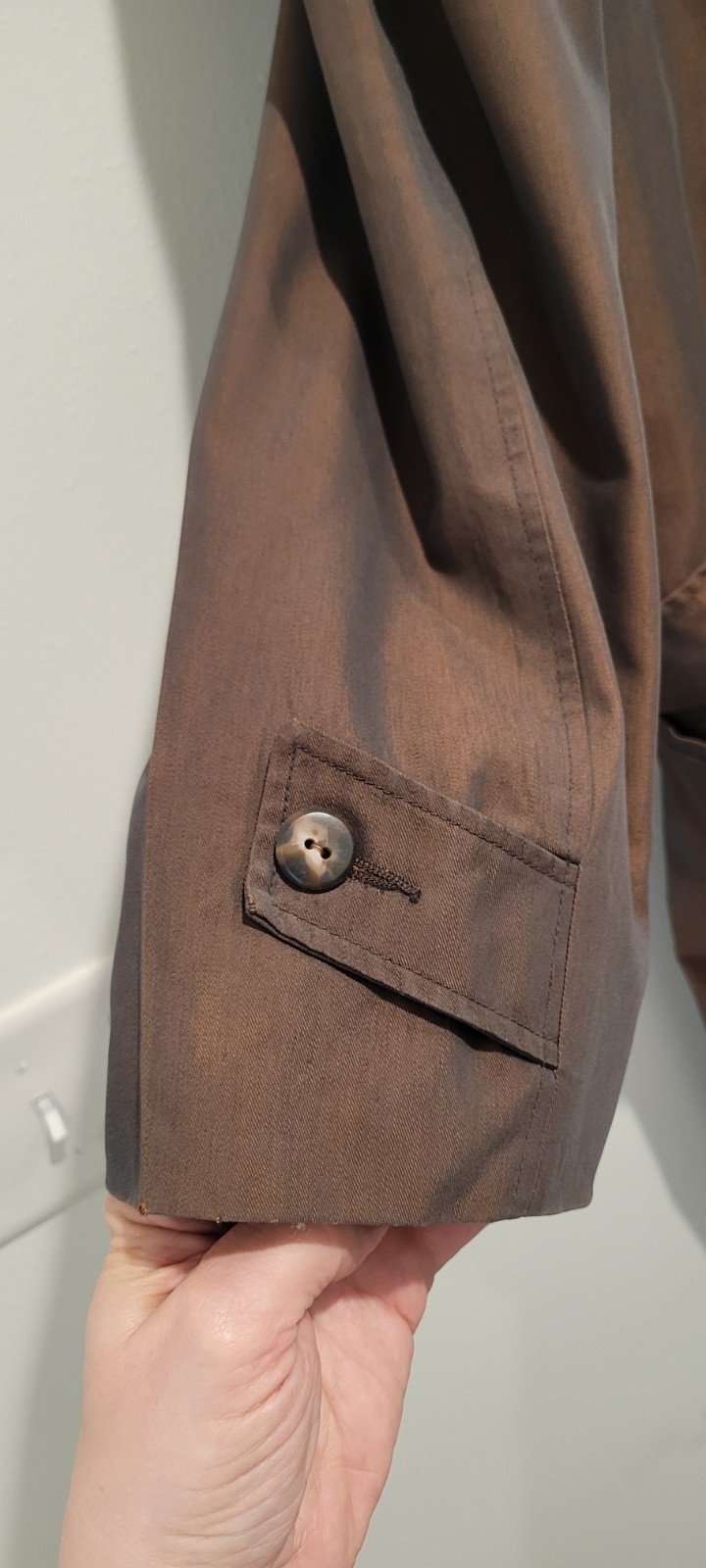 Chameleon Weatherproof Trench Coat Mens Brown Chartreuse Iridescent GOOD VTG