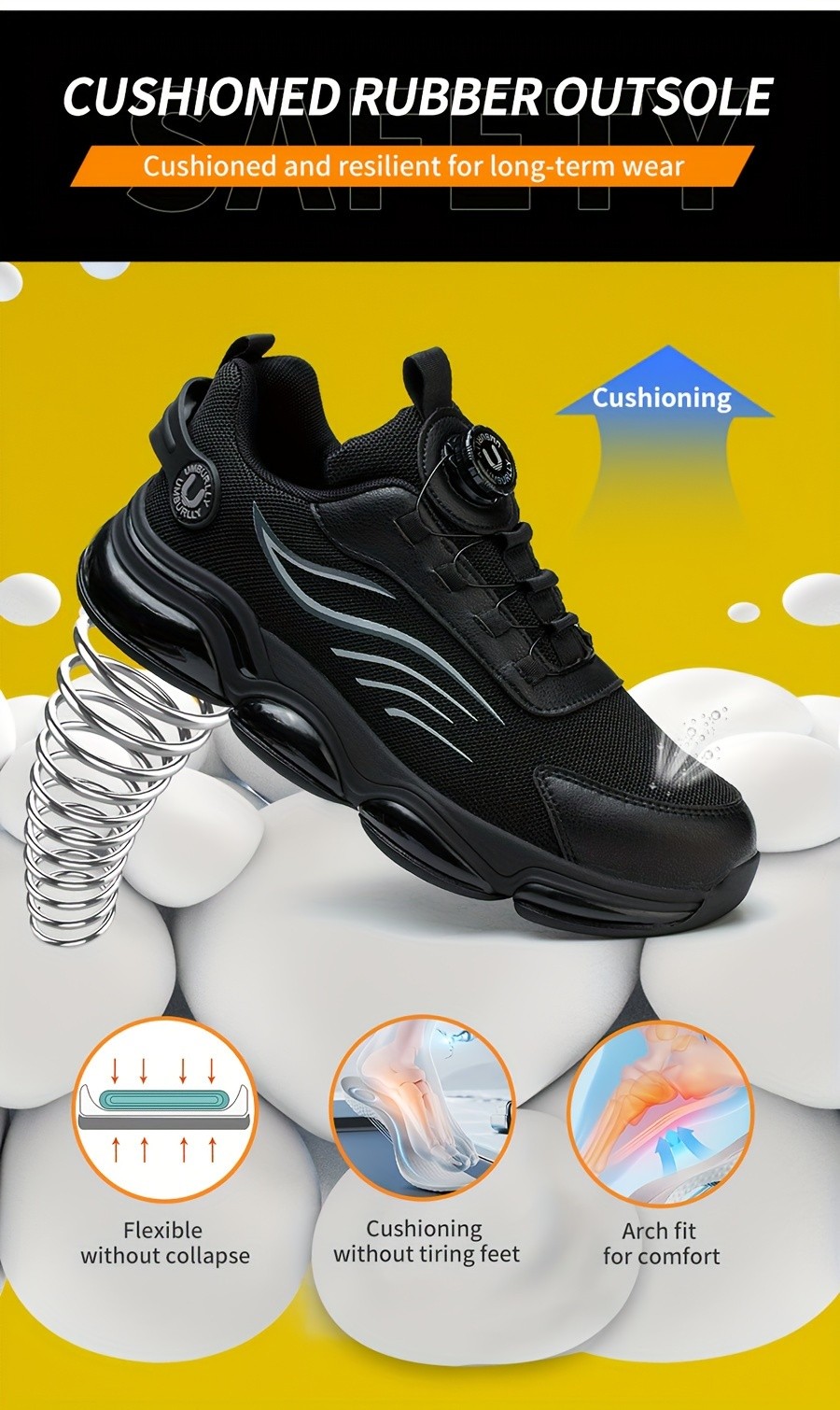 Work Safety Steel Toe Shoes Men Tennis Lightweight Sneakers Slip Indestructible