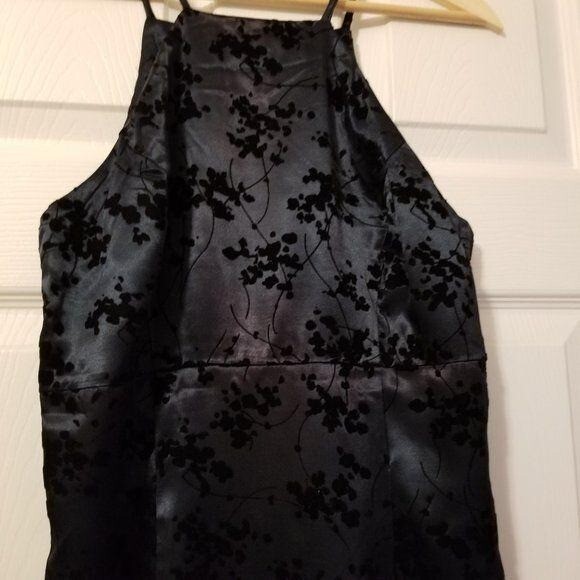 VTG Breakin Loose Formal Halter Pencil dress Juniors size 7 90s Prom Velvet
