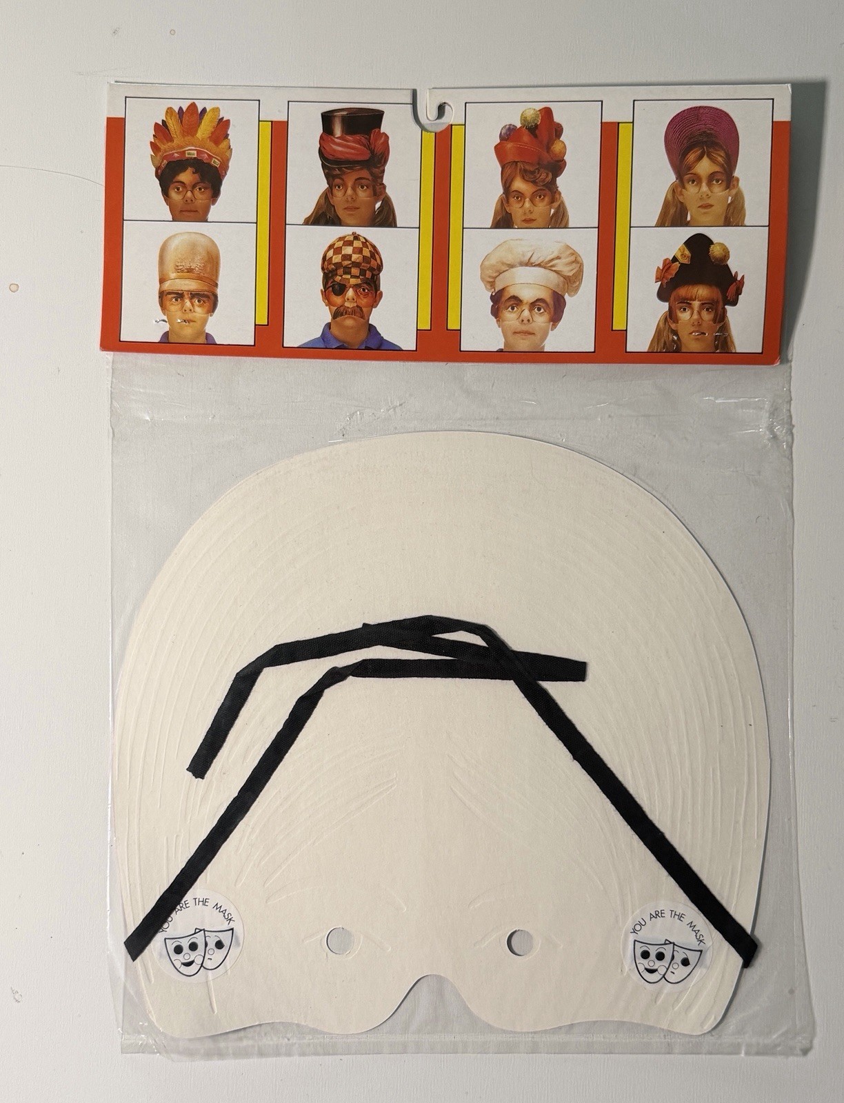 Vintage Paper Halloween Masks -TONY (USA) “You Are The Mask” -Still Sealed NOS!