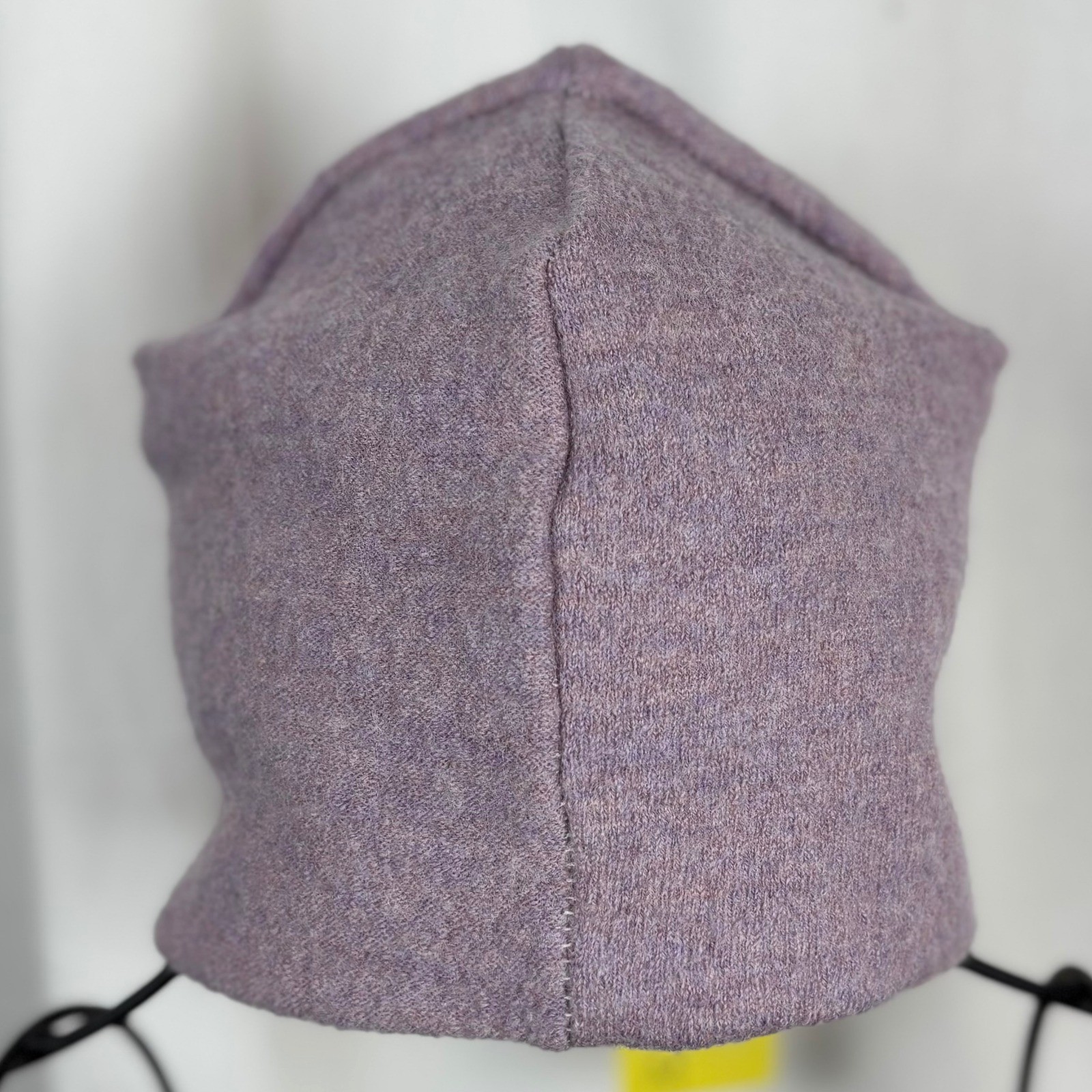 Upcycled Merino Wool Beanie Hat 2 Pack Floral Print Solid Lavender | Medium