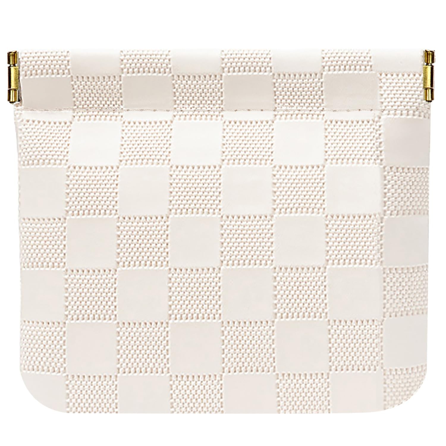 HIGH FIT Leather Pocket Cosmetic 12 x 11.5 cm / 4.7 x 4.5 inches, White/Small