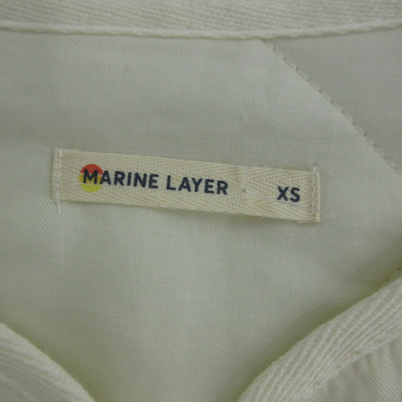 Marine Layer Coat Womens XS White Quilted Belted Collarless Lined Button Front