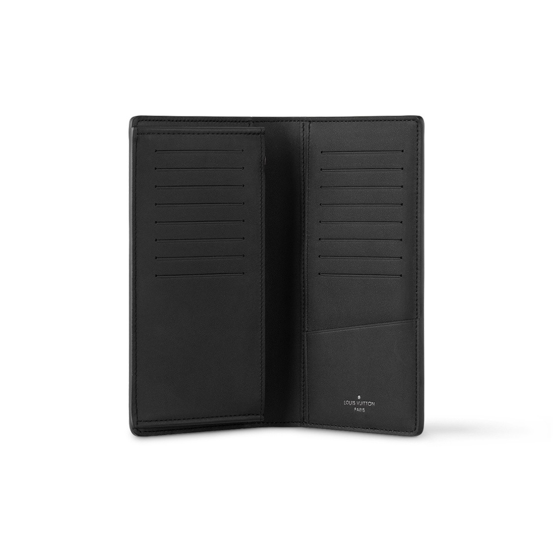LOUIS VUITTON long leather wallet with multiple card slots men 3.9×0.79×7.48 in