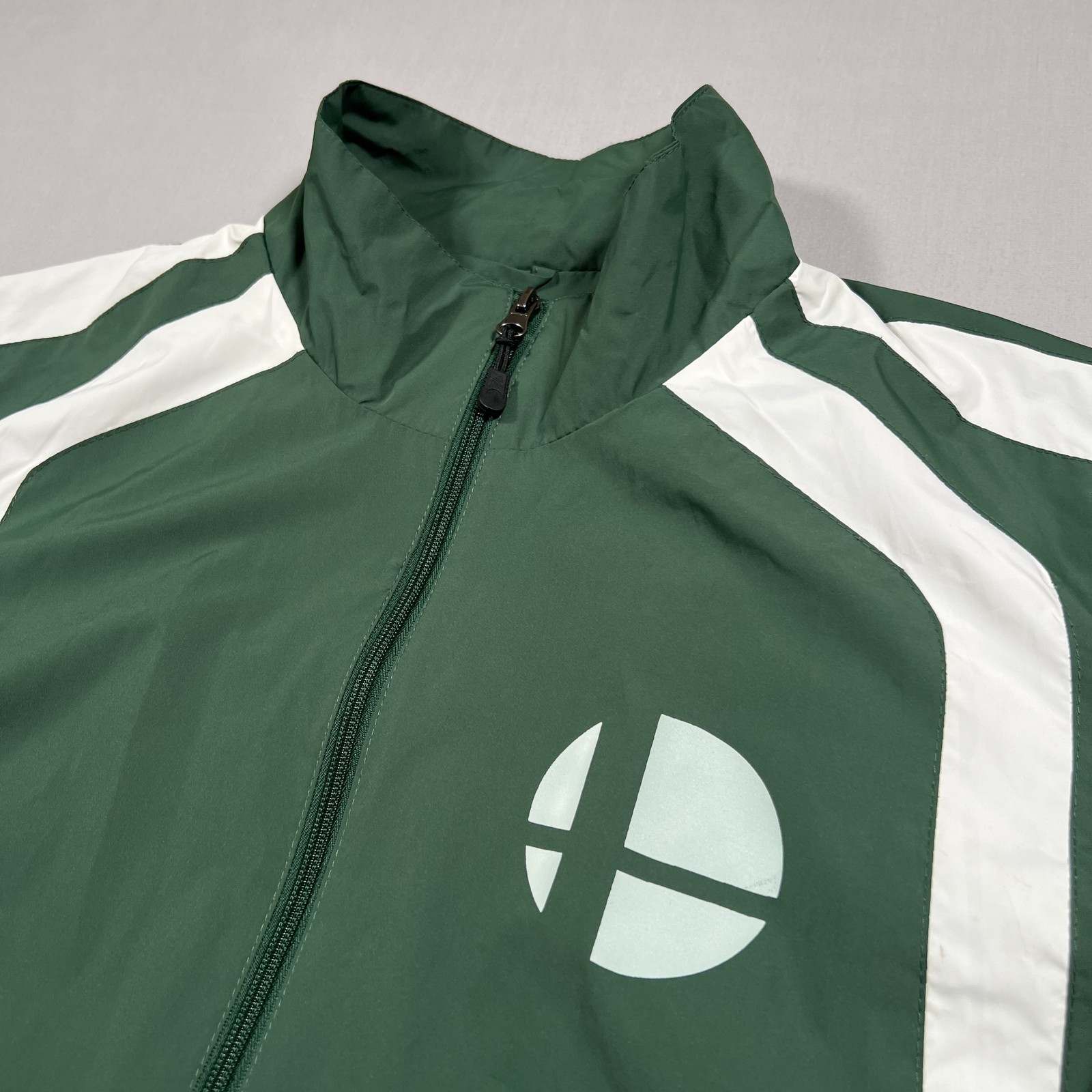 Super Smash Bros Nintendo Windbreaker Tournament Jacket Men’s L Green White