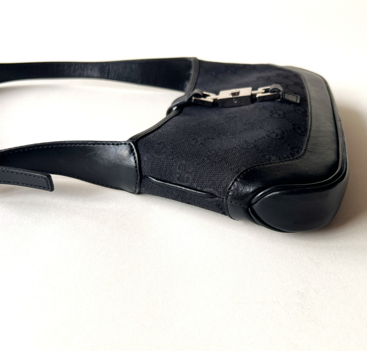 GUCCI by Tom Ford Black GG Monogram Mini Jackie Bag from early 2000s Authentic
