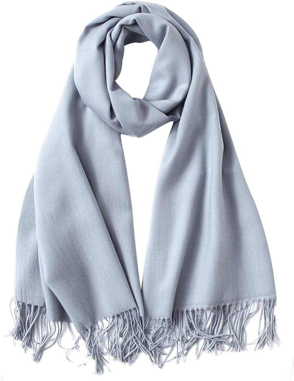 Women 2Ply 78X28 Solid Silky Pashmina Shawl Wrap Stole Wool Feel Blend Scarf