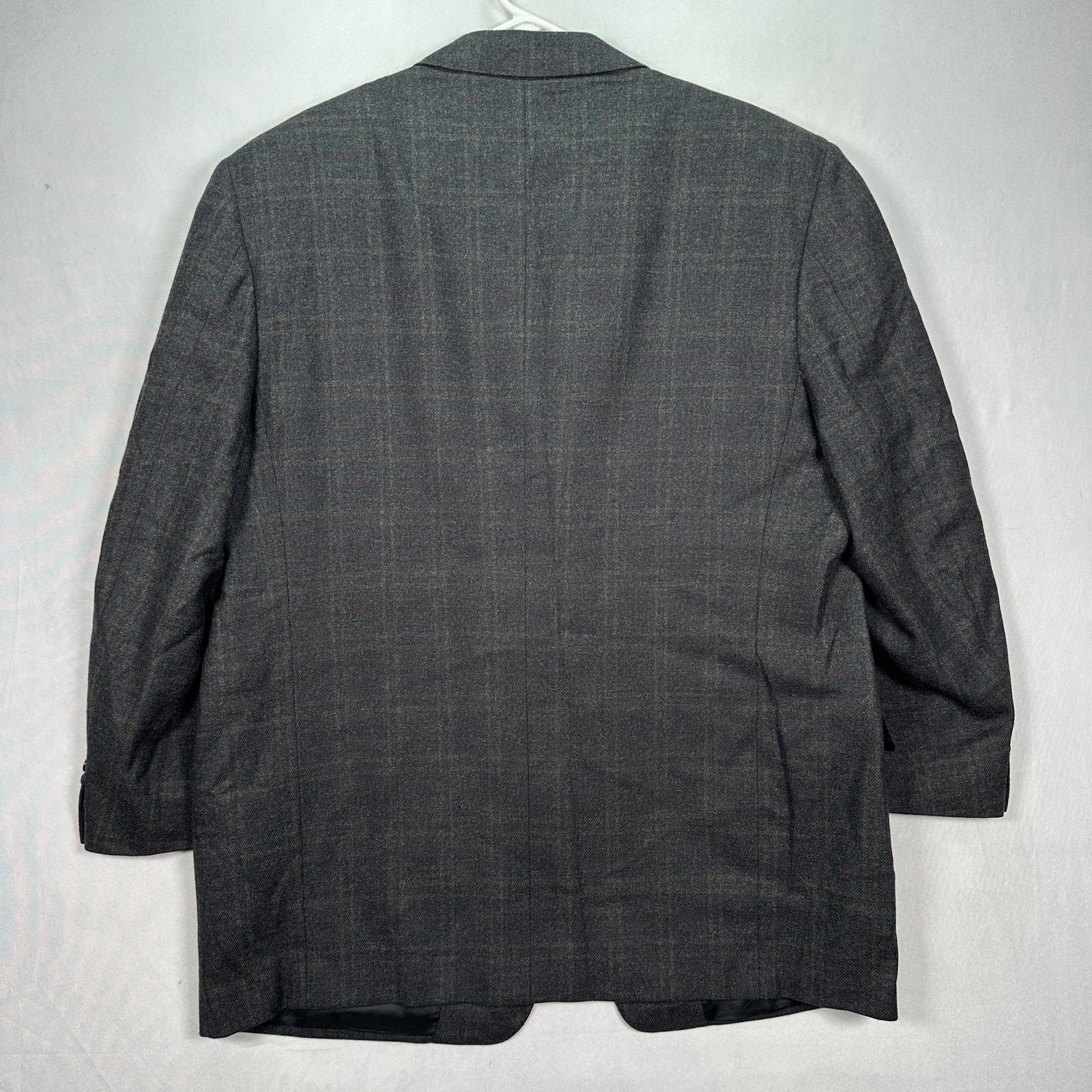 Canali Blazer Mens 46R Gray Windowpane Plaid Wool Cashmere Suit Jacket Italy