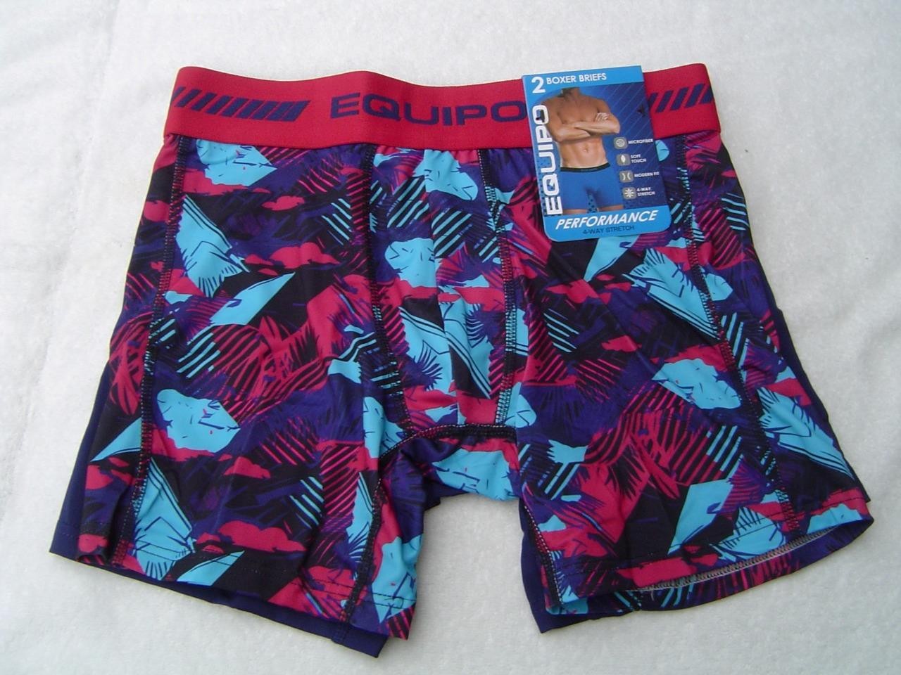 NEW MENS 2 PACK EQUIPO BOXER BRIEFS NAVY/MULTI AND NAVY SIZE SMALL 28-30