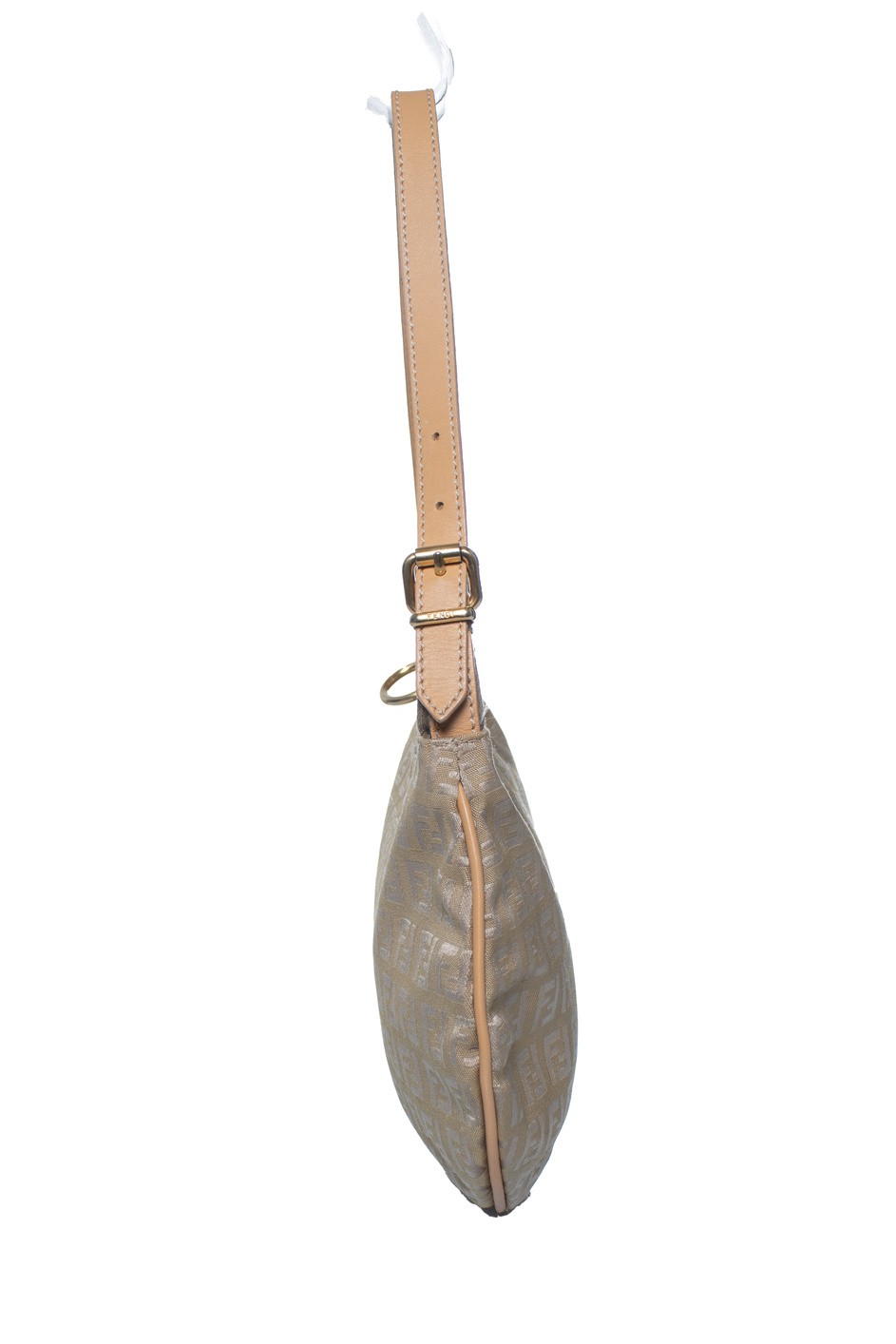 Fendi, Zucchini Ff Oyster Shoulder Bag In Beige Female Brown One Size