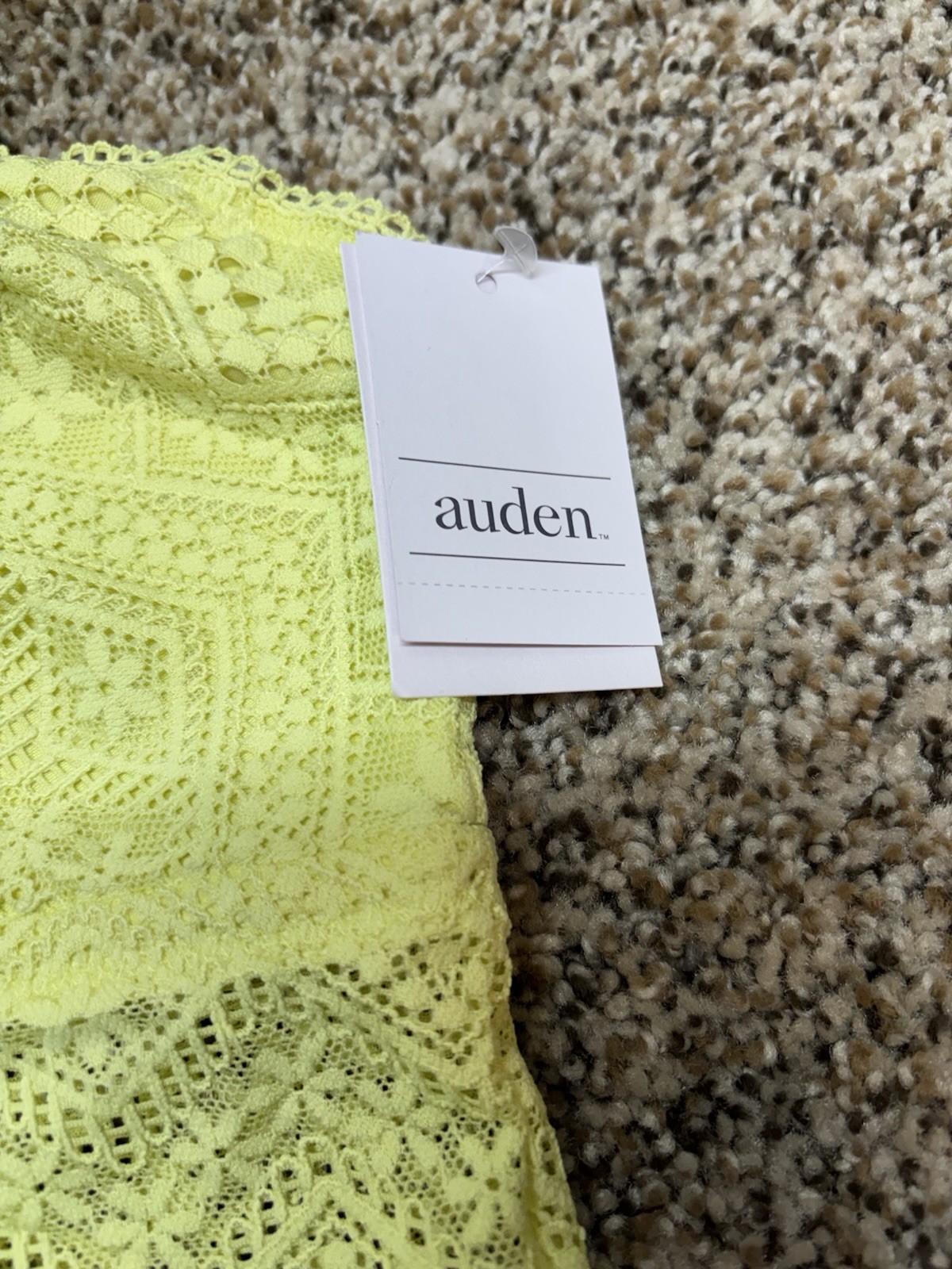 Auden Unlined Long Line Bralette “Lemon Yellow” Size: XL. NEW!