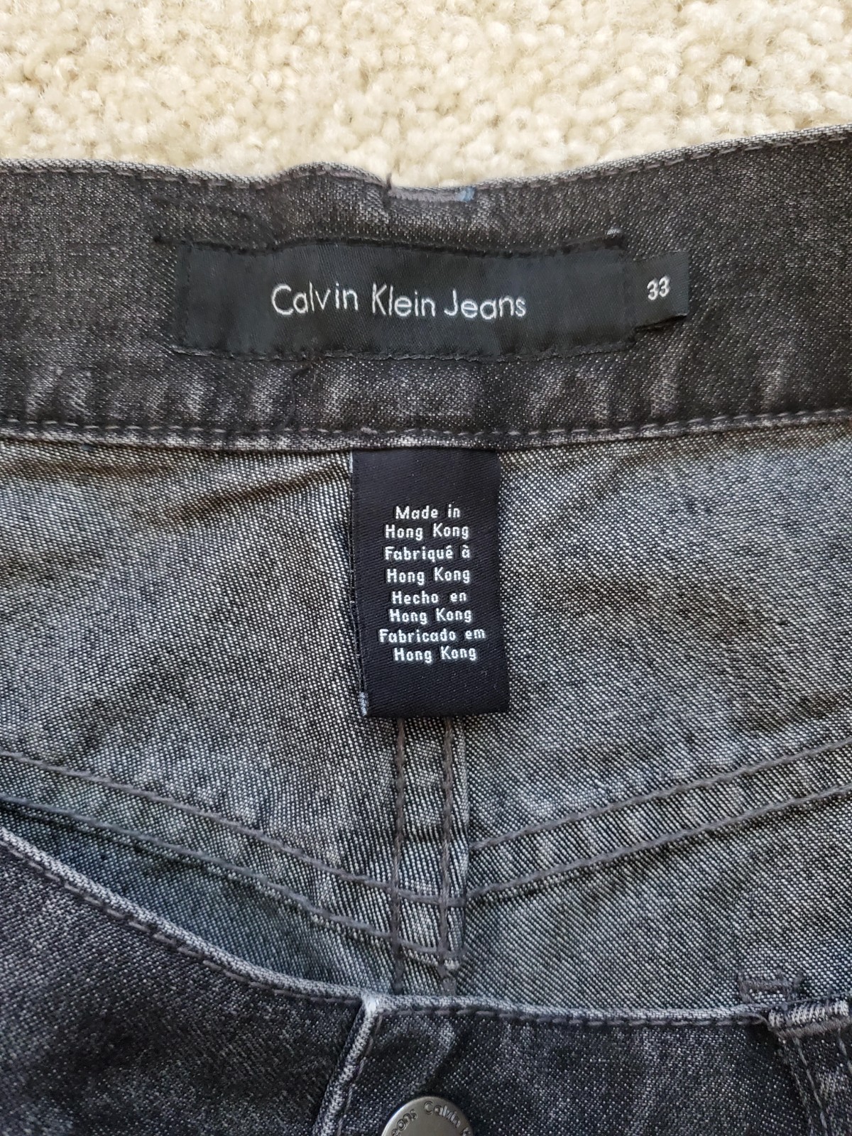 CALVIN KLEIN MENS DENIM DARK WASH JEANS-CLASSIC STRAIGHT FIT-33 x 32