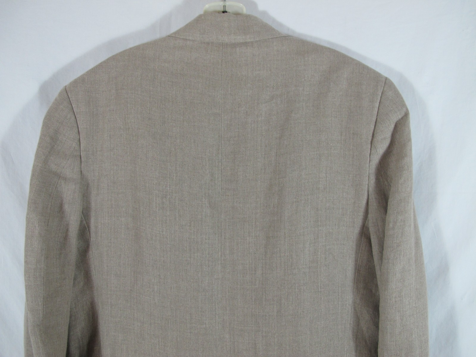 Calvin Klein Linen Khaki Tan Lt Brown Single Breasted Jacket Blazer Sz 44