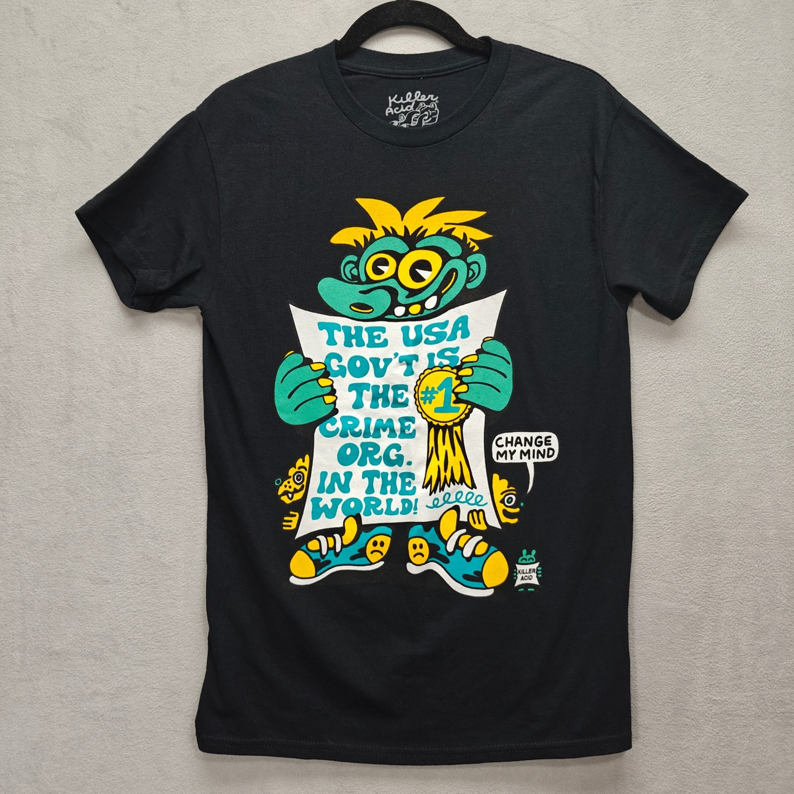 Killer Acid USA Gov’t Graphic Tee Mens Small Rob Corradetti Streetwear Punk