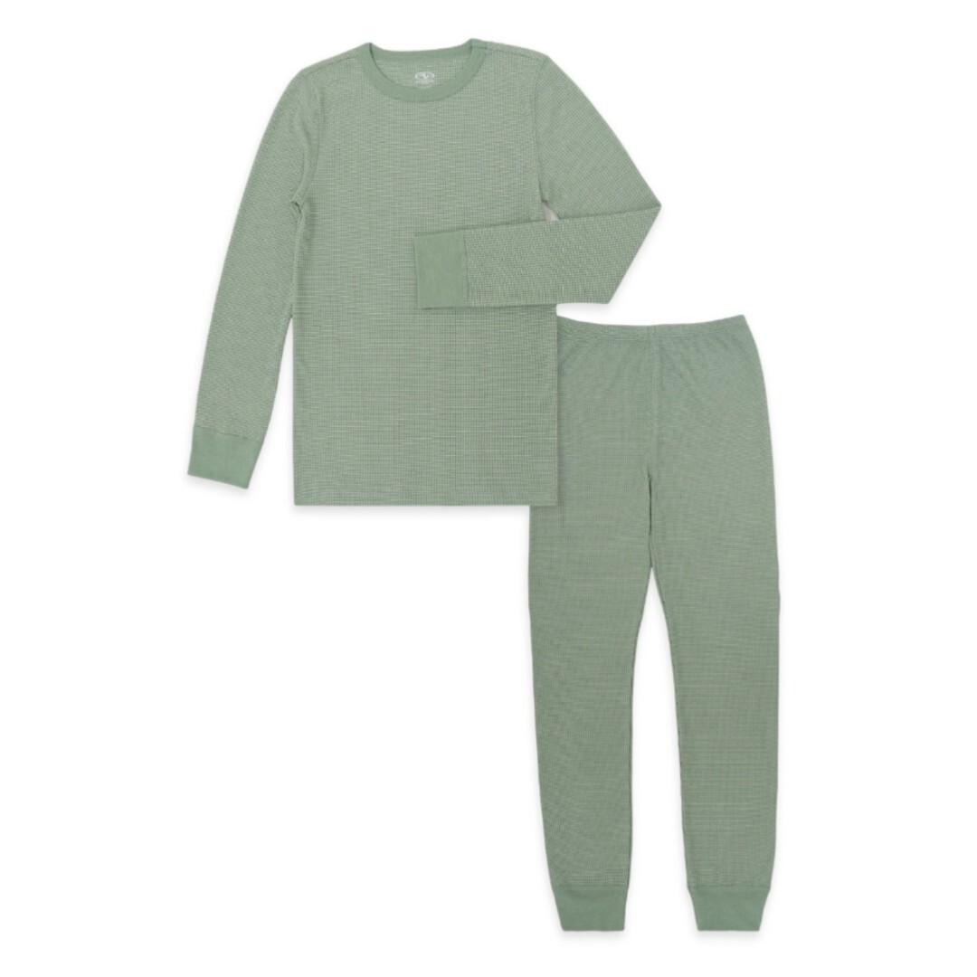 New Athletic Works Boys Youth Performance Thermal Underwear Set Green S (6-7)