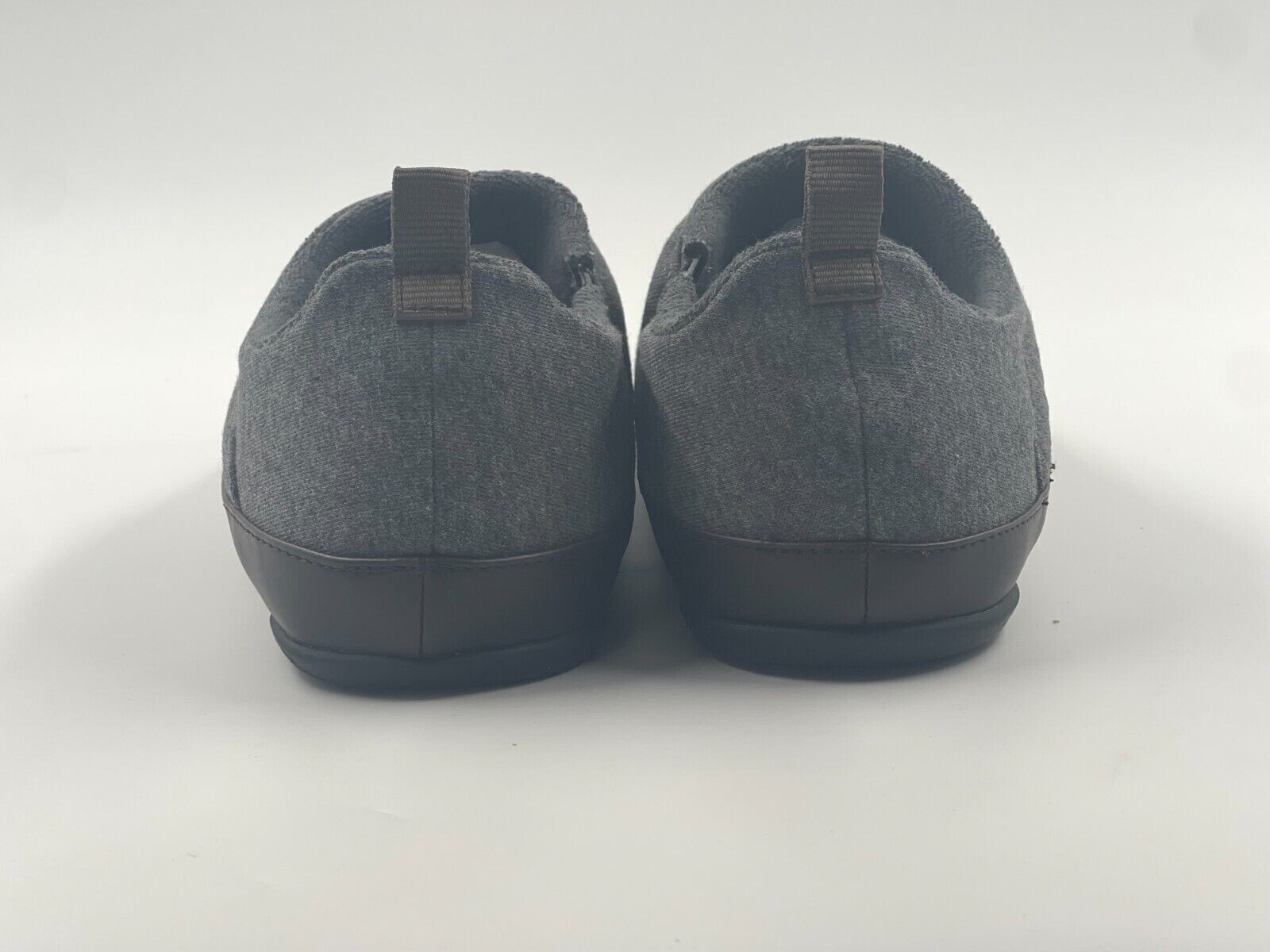 SUN + STONE Derek Quilted Slipper Men Grey Round-Toe Slip-on W/Heel Pull Tab
