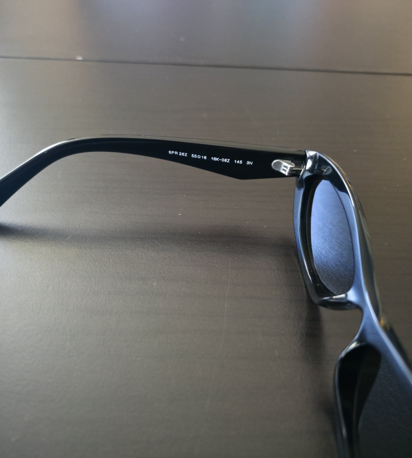 Prada SPR 287 Women’s Black Oval Sunglasses Black Lens 145mm Temple