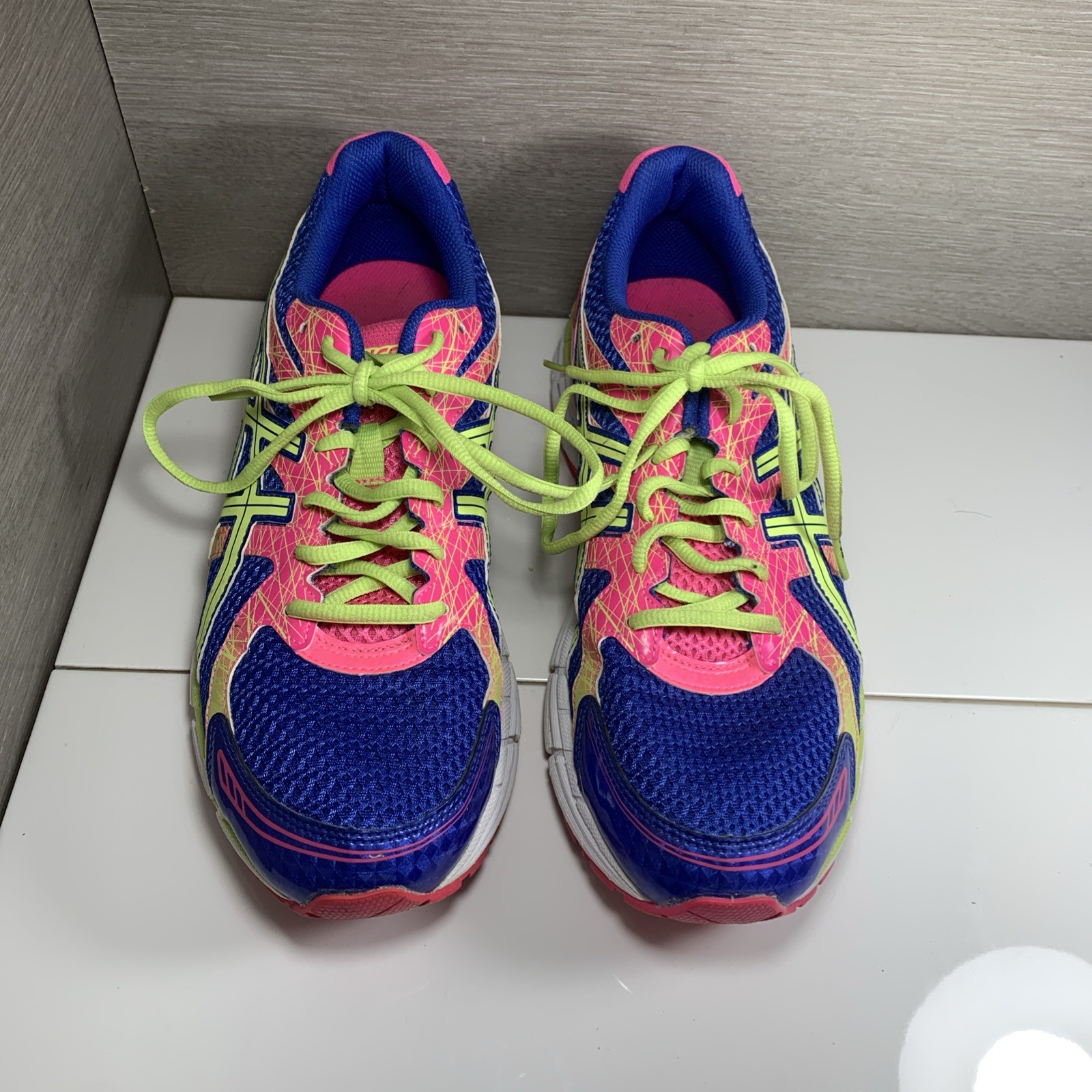 ASICS GEL-Excite 2 Running Athletic Shoes Womens Size 11 T473N Pink Green Blue